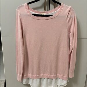 Faded Glory Pink Long Sleeve Top with Layered Hem